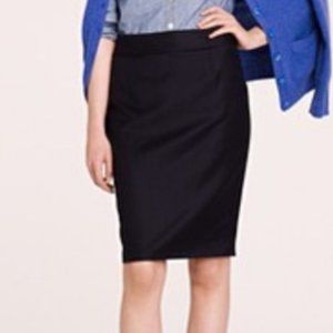 J. Crew Wool Pencil Black Skirt Size 6